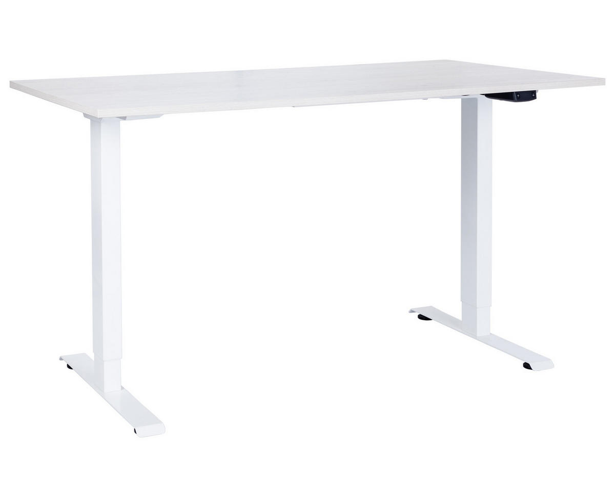 SCHREIBTISCH Mathea elektrisch höhenverstellbar - Eichefarben/Weiß, Holzwerkstoff/Metall (70/140/120cm) - arthur berndt