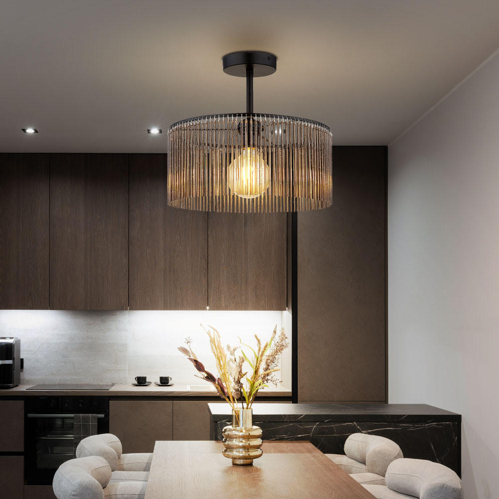 LED DECKENLEUCHTE LEEDS Rauchoptik Grau - Grau, Metall (35/35/32cm) - Nowa