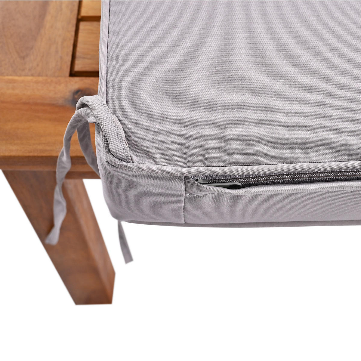 LOUNGESET 3-tlg. L-Form Grau Akazie Mit 2 Zweisitzern & Tisch - Grau, Holzwerkstoff - FLIEKS