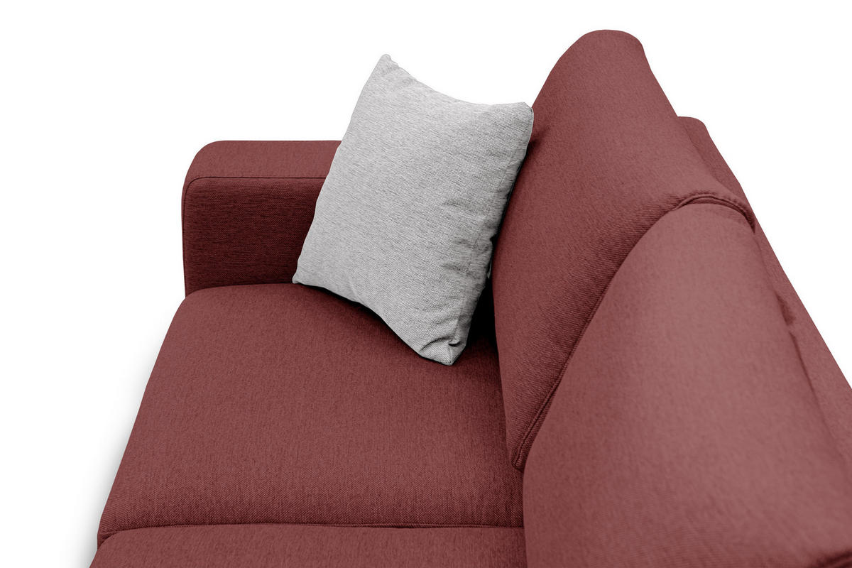 ECKSOFA OTTO 5-Sitzer, bordeaux - Bordeaux, Holzwerkstoff/Textil (279/219cm) - Courtois Laville