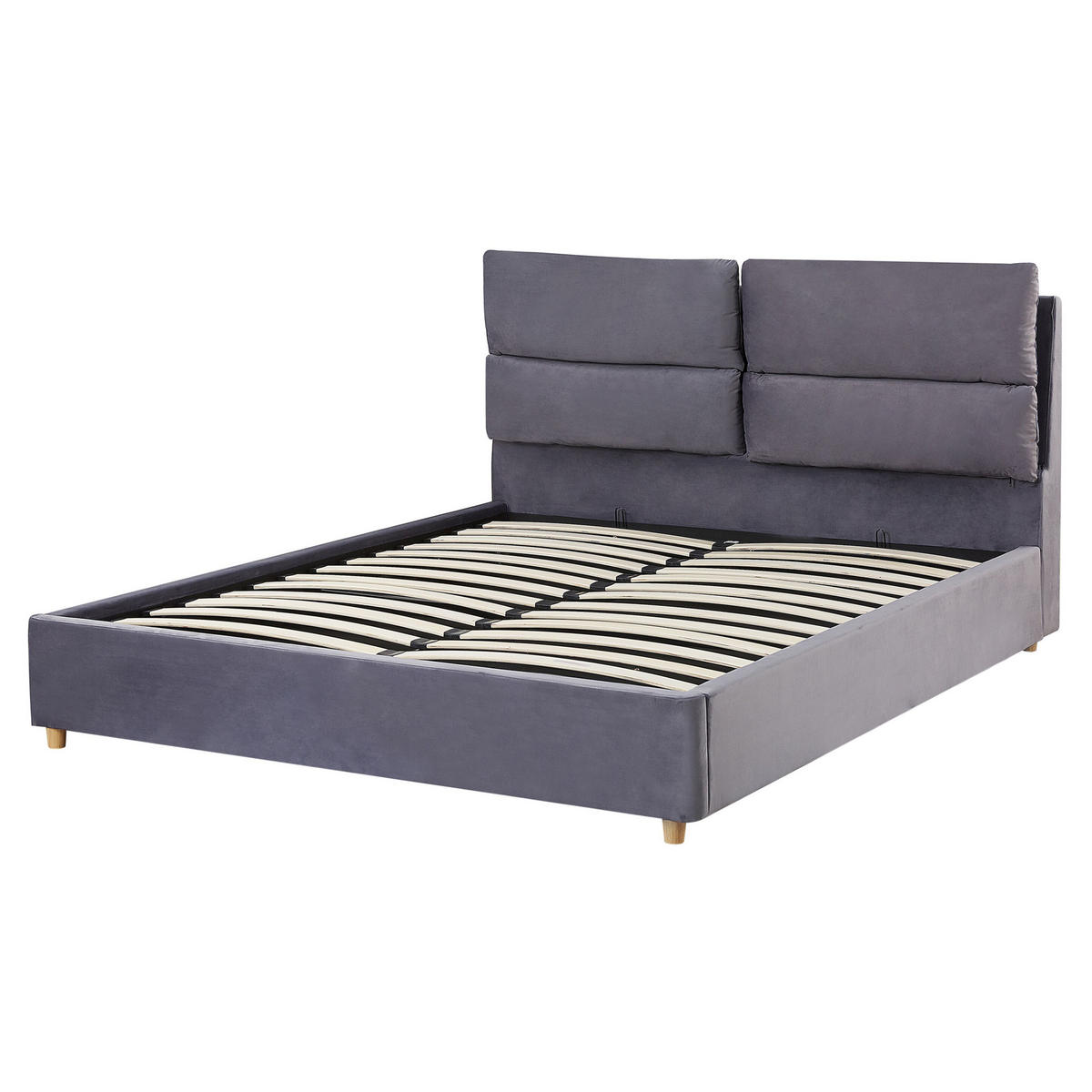 POLSTERBETT 160/200 cm Grau Batilly - Grau, Textil (160/200cm) - Beliani