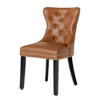 STUHL CASTLE Kunstleder Braun 95 cm - Schwarz/Braun, Holz/Kunststoff (52/95/64cm) - riess-ambiente