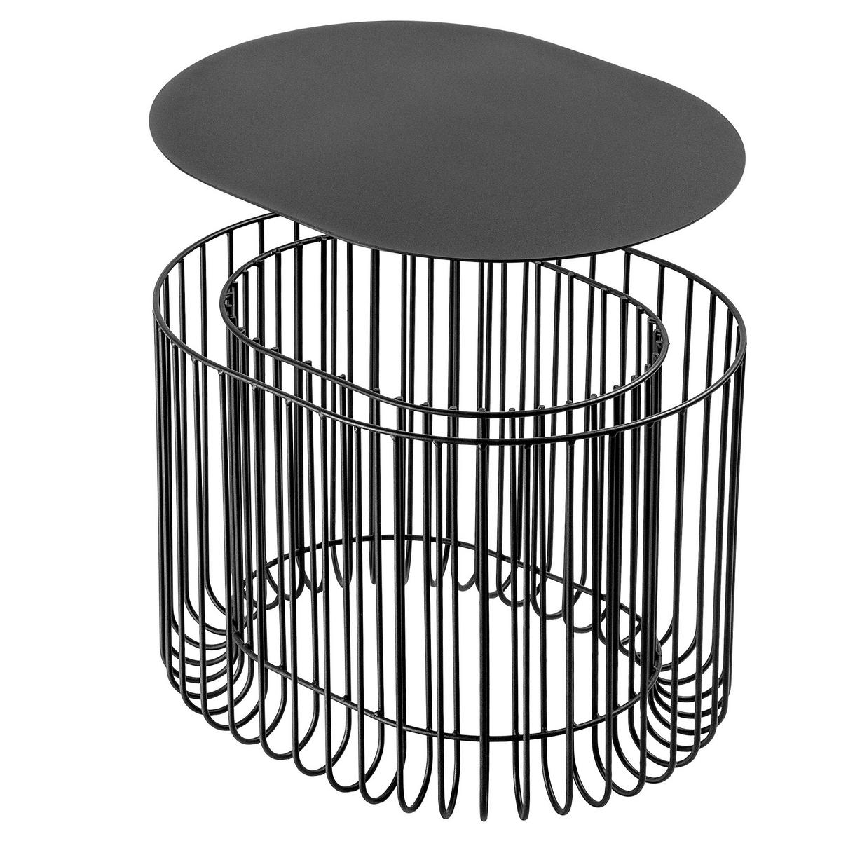 LOUNGETISCH 58 x 40 cm, schwarz - Schwarz, Metall (58/45/40cm) - KADAX