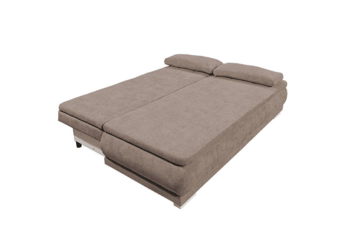 SCHLAFSOFA 2-Sitzer mit Bettkasten und Schlaffunktion - Weiß/Braun, Holzwerkstoff/Kunststoff (211/92/108cm) - ed exciting design