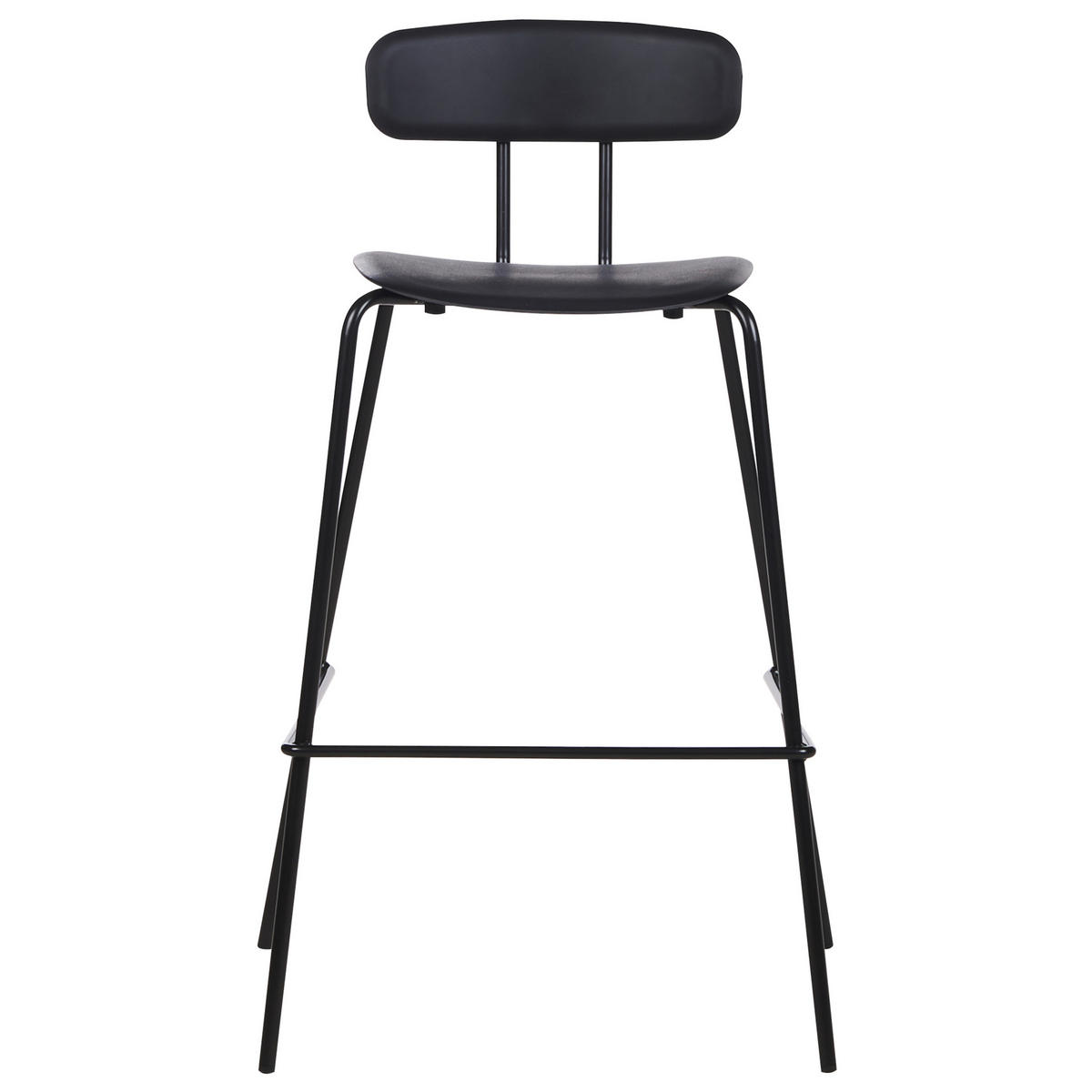 BARSTUHL 2er-Set Kunststoff/Metall schwarz Sibley - Schwarz, Kunststoff (53/95/52cm) - Beliani
