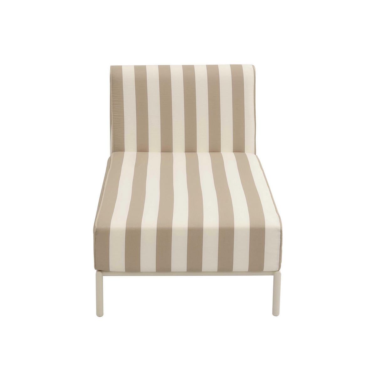 CHAISELONGUE, Beige - Beige, Metall (72/78/153cm) - Oviala