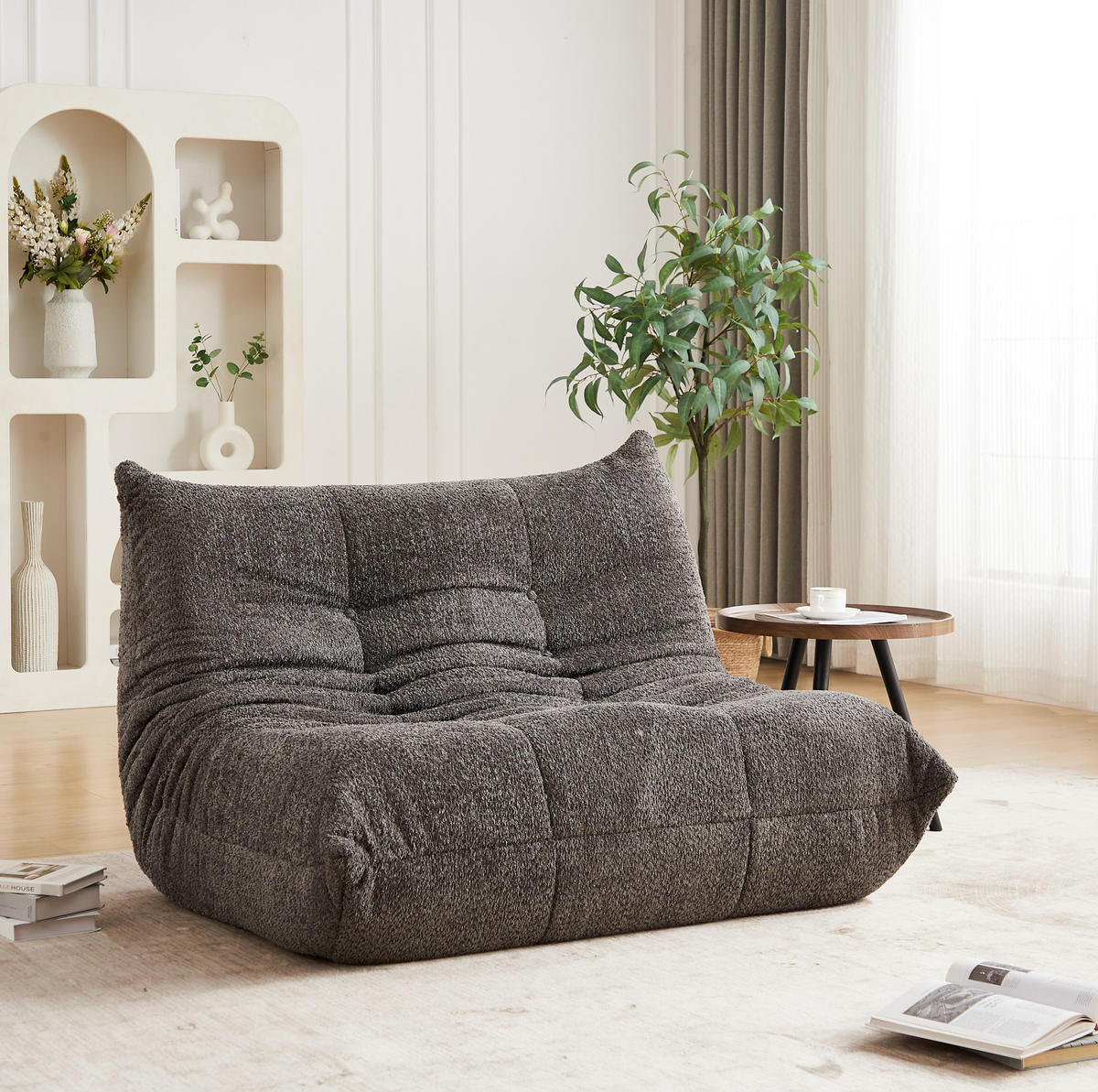 SOFA aus Chenille Grau ohne Montage - Grau, Kunststoff (99/83/127cm) - Beauniv