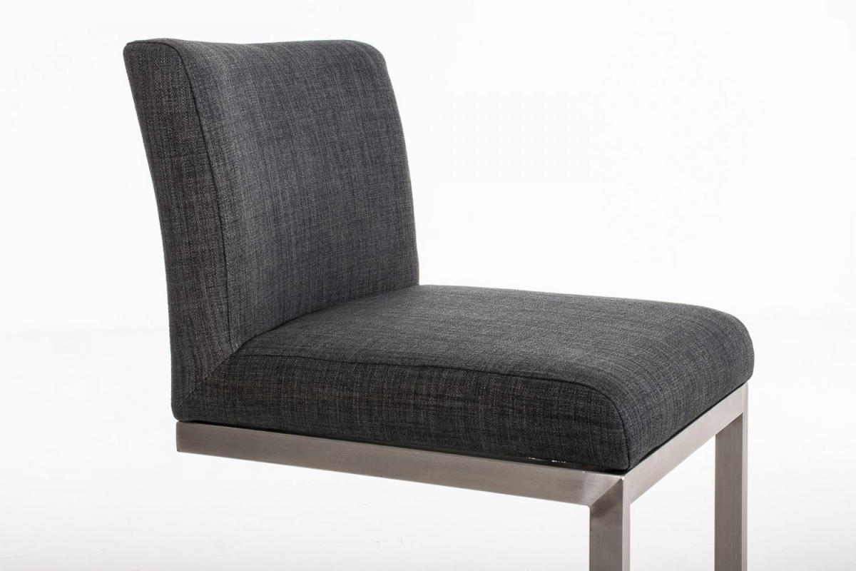 BARHOCKER Stoff Dunkelgrau - Chromfarben/Dunkelgrau, Textil/Metall (42/104/48cm) - CLP