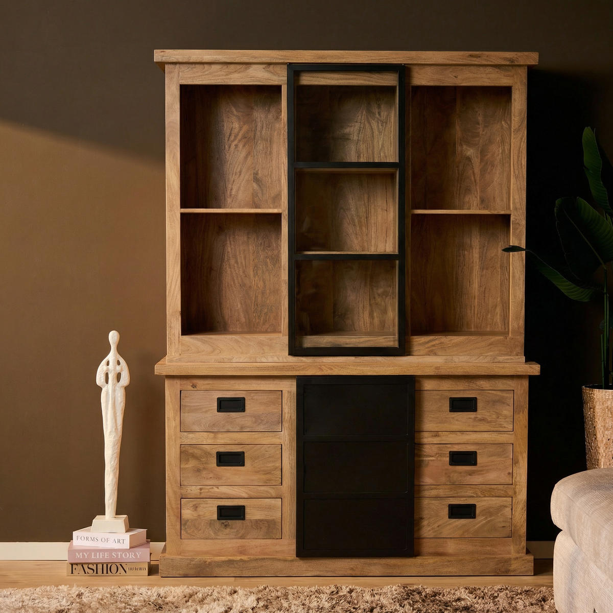 VITRINE Noa Braun 45/160/220 cm - Braun, Holz (160/220/45cm) - Starfurn
