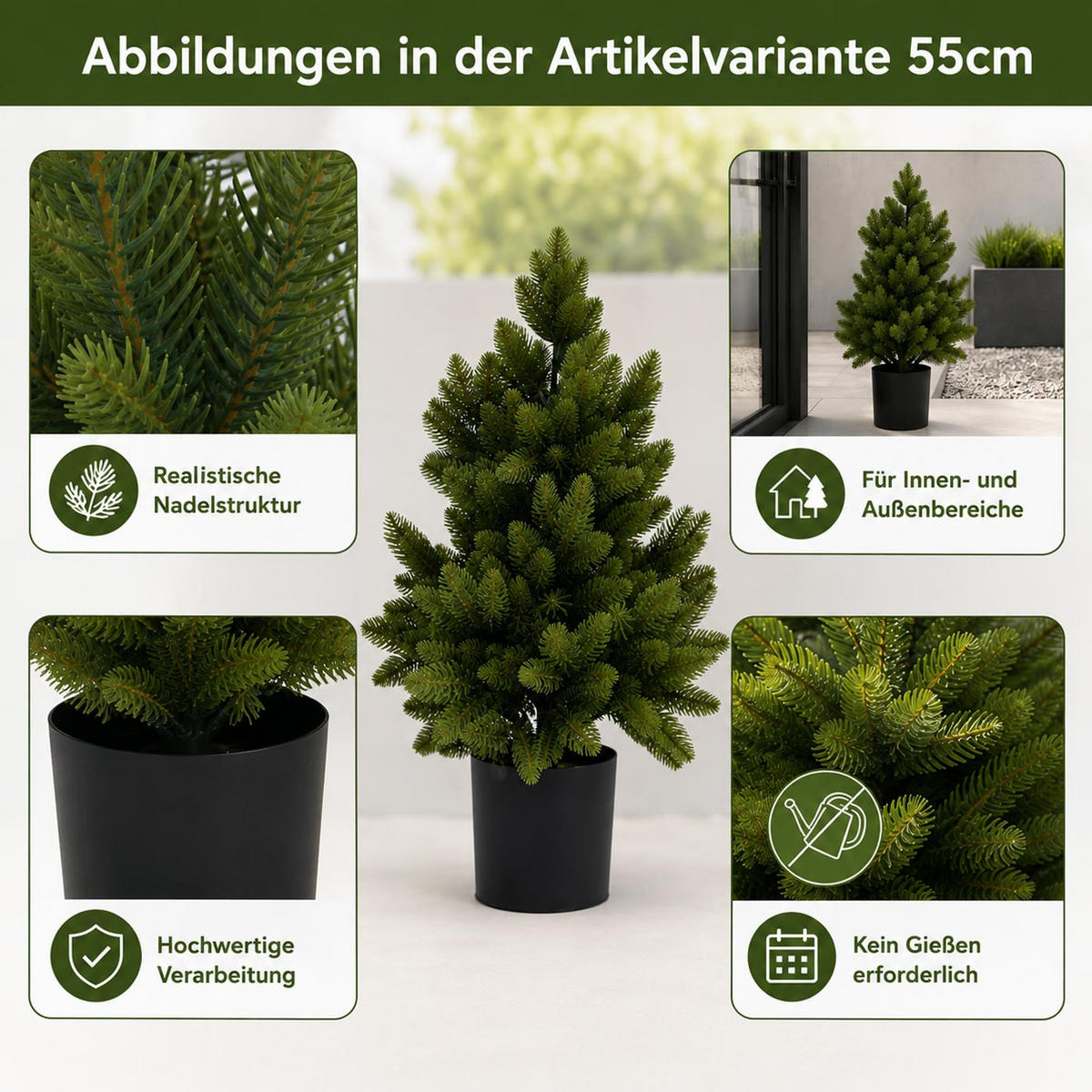 WEIHNACHTSBAUM Grün - Grün, Kunststoff (55cm) - MCW