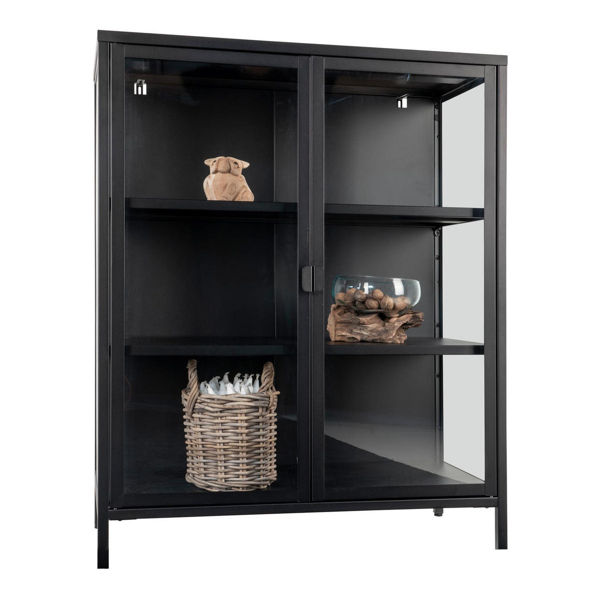 VITRINE Schwarz - Schwarz, Holzwerkstoff (80/102/40cm) - ebuy24