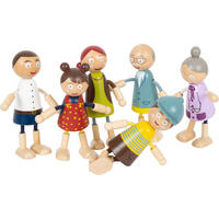 BIEGEPUPPEN-FAMILIE AUS HOLZ - Naturfarben, Holz (3/7.5/10cm) - small foot