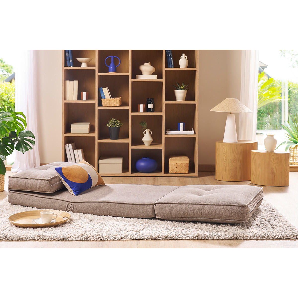 SCHLAFSESSEL Taupe SALLY - Taupe, Textil (85/65.5/74cm) - Miliboo