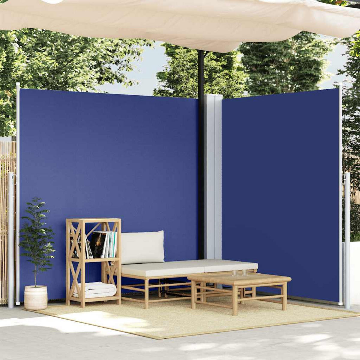 SEITENMARKISE Ausziehbar Blau 200x600 cm - Blau, Textil (600/200/600cm) - furnicato