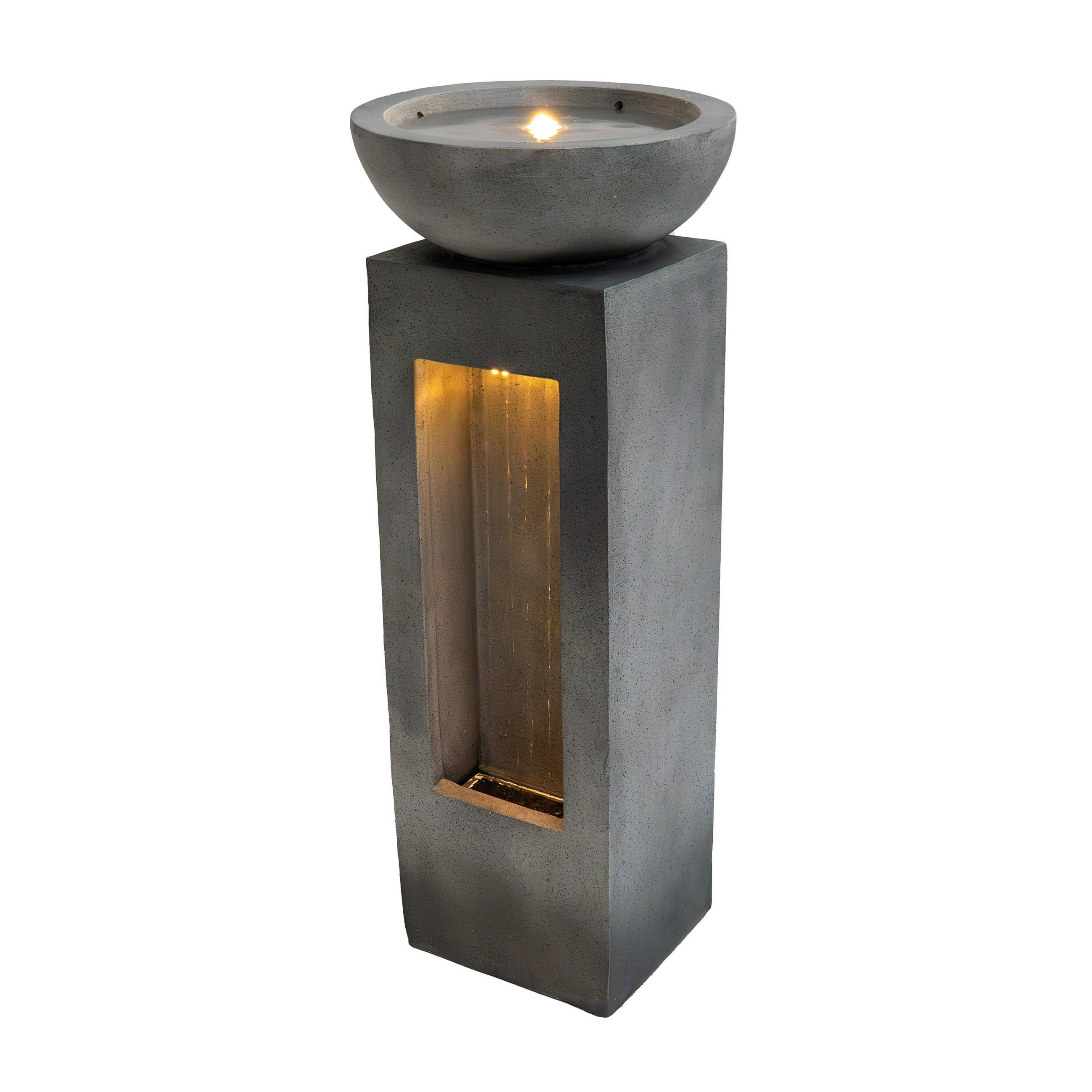 GARTENBRUNNEN Grau "Serenity Falls" - Grau, Stein (40/40/105cm) - Monstershop