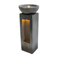 GARTENBRUNNEN Grau "Serenity Falls" - Grau, Stein (40/40/105cm) - Monstershop