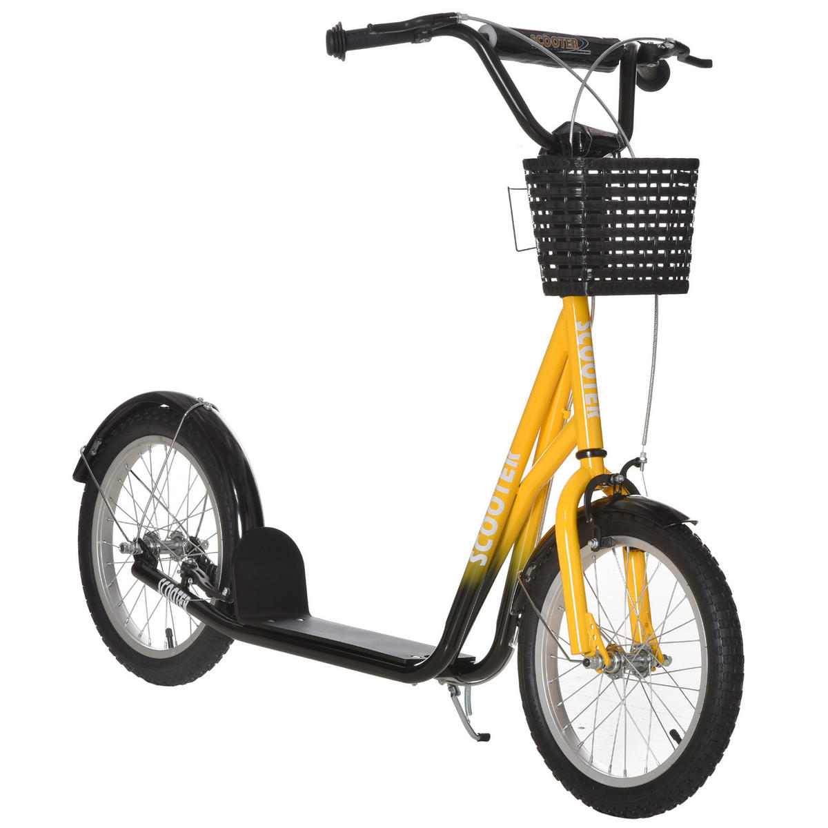 KINDERSCOOTER - Schwarz/Orange, Kunststoff/Metall (139/58/96cm) - HOMCOM