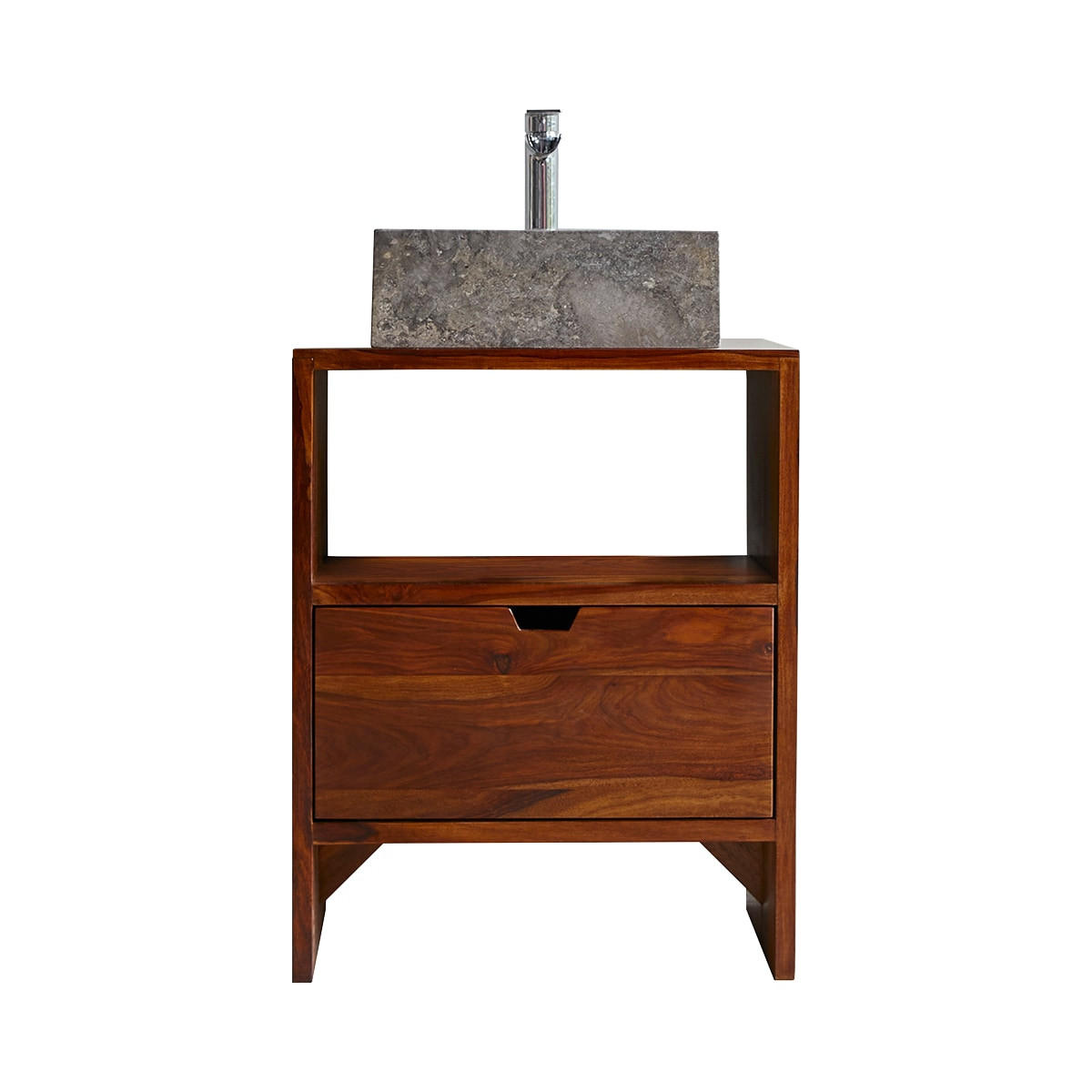 WASCHTISCHUNTERSCHRANK Kwarto Braun aus Palisander - Braun, Holz (60/75/45cm) - Tikamoon