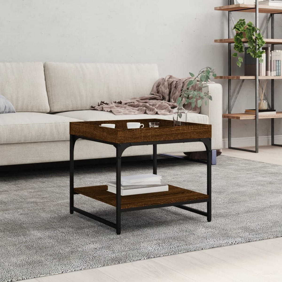 COUCHTISCH Braun Eichen-Optik 49,5x49,5x45 cm Holzwerkstoff - Braun, Holzwerkstoff (49.5/49.5/45cm) - furnicato