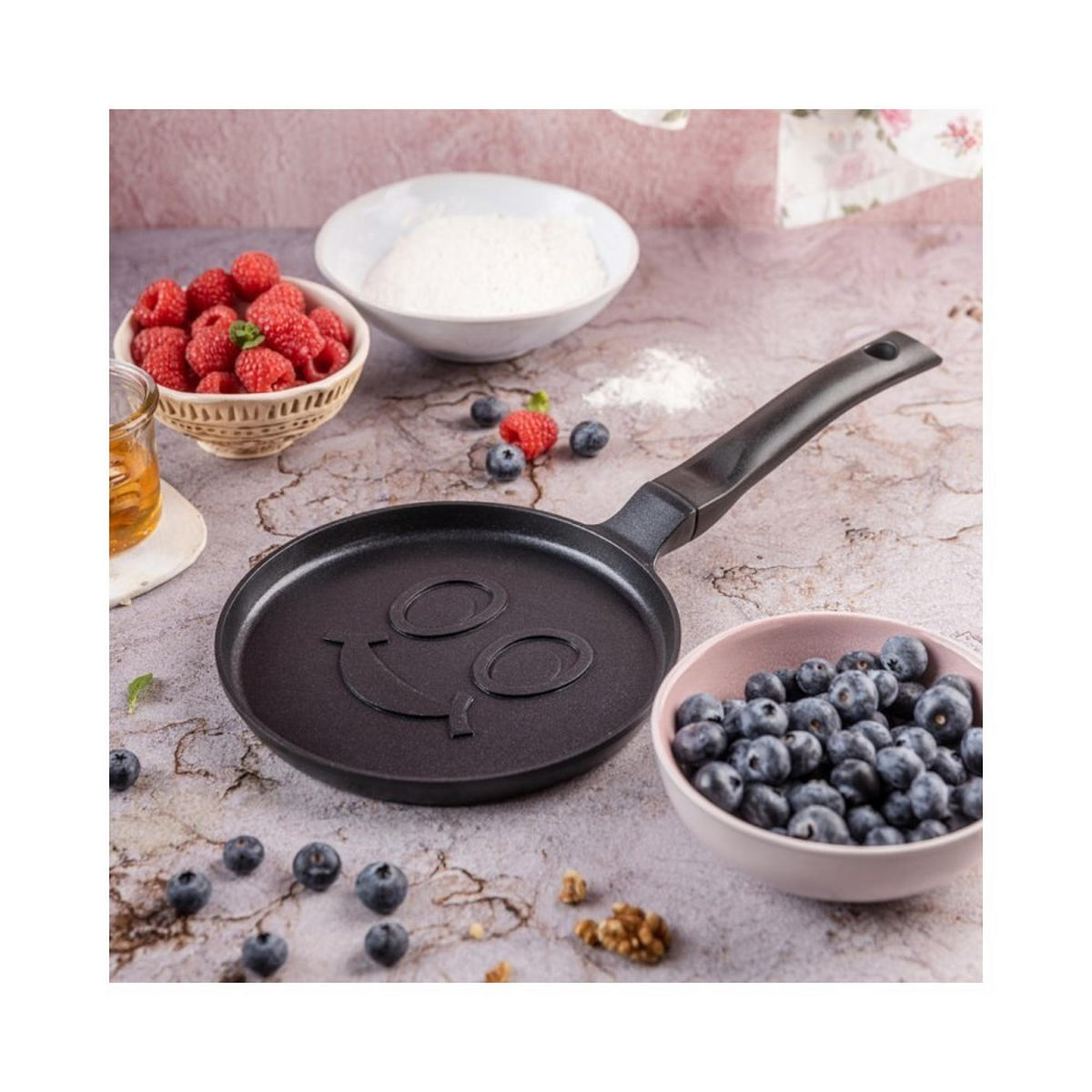 CRÊPEPFANNE Schwarz 18/18/1.8 cm KB7971 - Schwarz, Metall (18cm) - Klausberg 