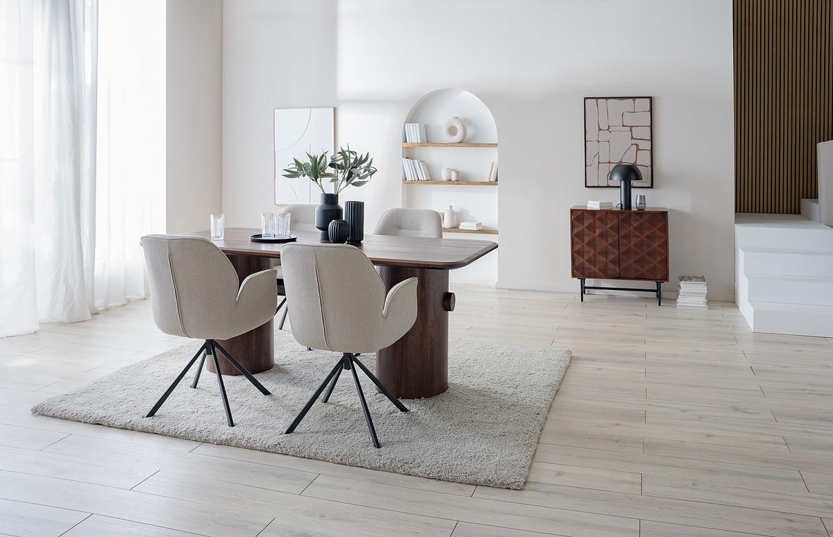 ESSTISCH - Mango massiv - Mango Braun - Braun, Holz (100/190/76cm) - home24