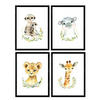 POSTER Set mit 4 Girafa Hipopotamo uricatas und Leon A3 Rahmenlos - Klar, Papier (29.7/3cm) - Nacnic