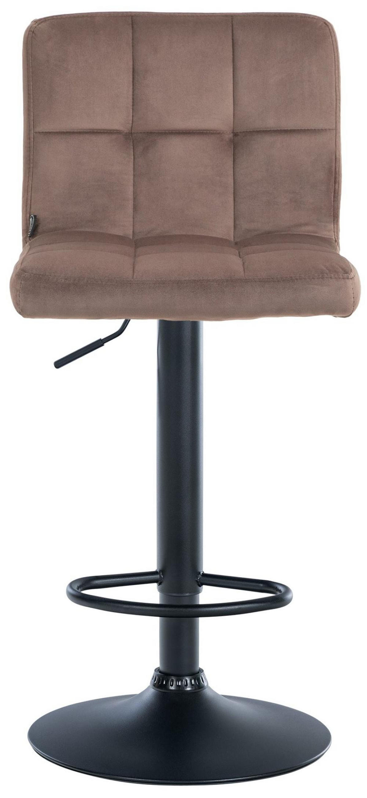 BARHOCKER 2er Set Samt braun - Schwarz/Braun, Textil/Metall (46/94/47cm) - CLP