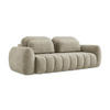 3-SITZER SOFA mit Schlaffunktion Chenille Stoff Beige - Beige/Schwarz, Holzwerkstoff/Kunststoff (266/95/121cm) - LaMiaSofa