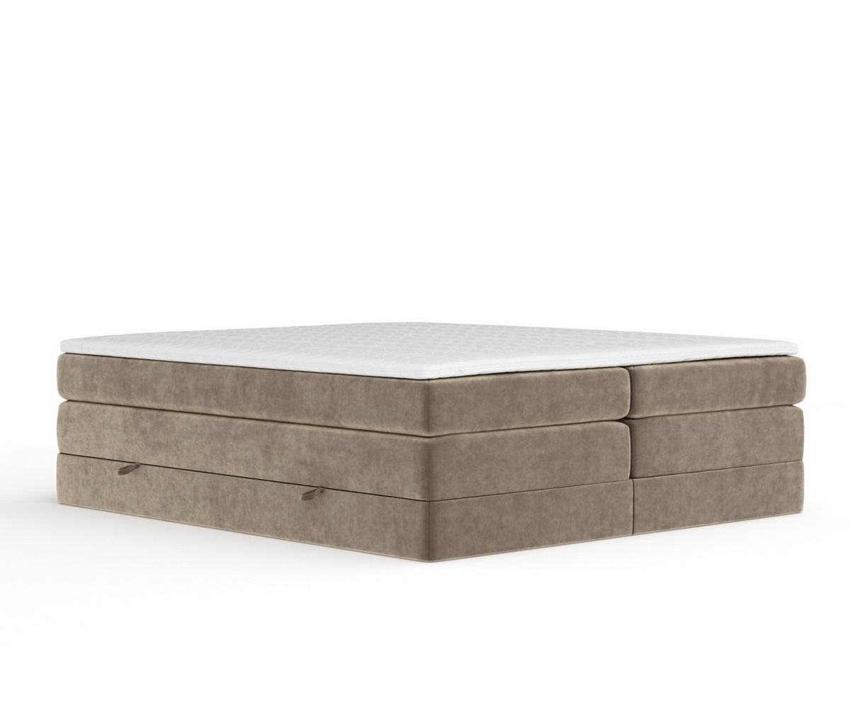 BOXSPRINGBETT Juniper Braun 160/200 cm - Schwarz/Braun, Holz/Holzwerkstoff (160/200cm) - Maison de Reve