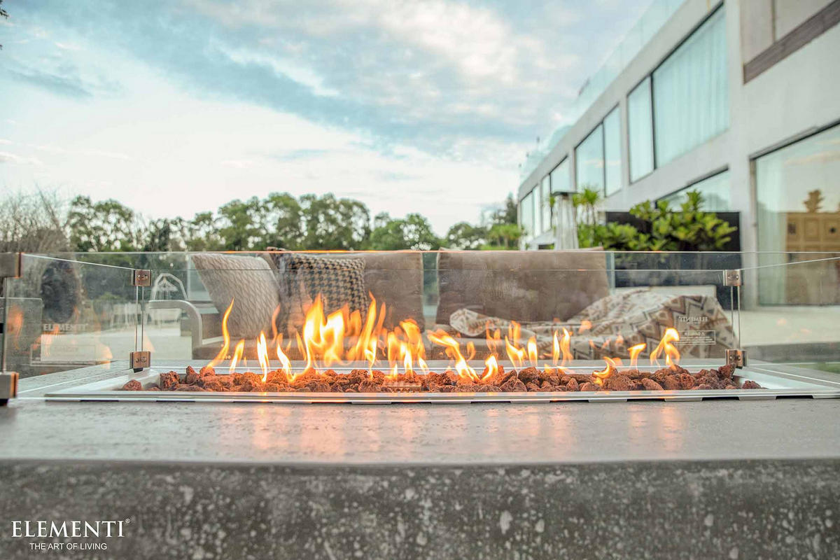 FEUERSTELLE Hampton in Beton-Optik grau aus Faserbeton - Grau, Stein (81/35/142cm) - Elementi