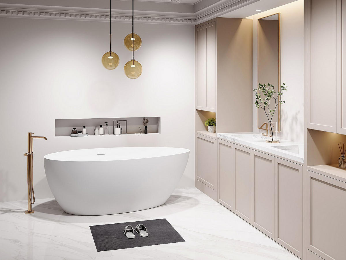 FREISTEHENDE Badewanne - 1 Person - Acryl - Weiß - - Weiß, Kunststoff (160/58/82cm) - Vente-Unique