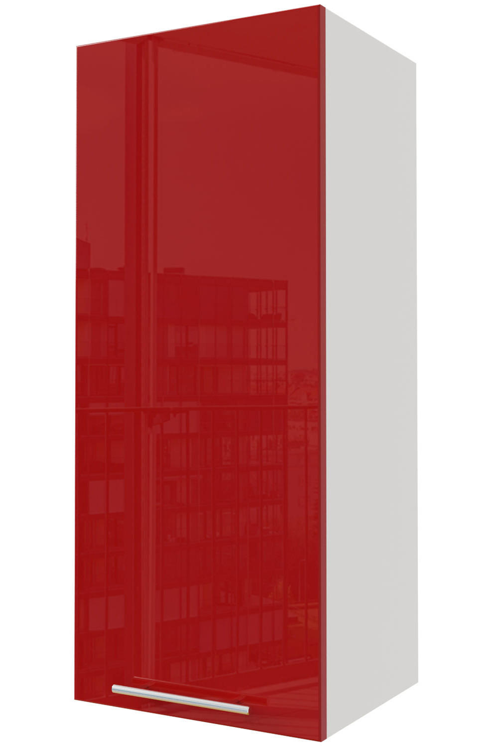 HÄNGESCHRANK Brerra W4/40 Weiß / RAL 3002 karminrot Hochglanz 40 / 32,5 / 96cm - Rot/Weiß, Holz/Holzwerkstoff (40/96/32.5cm) - Feldmann-Wohnen