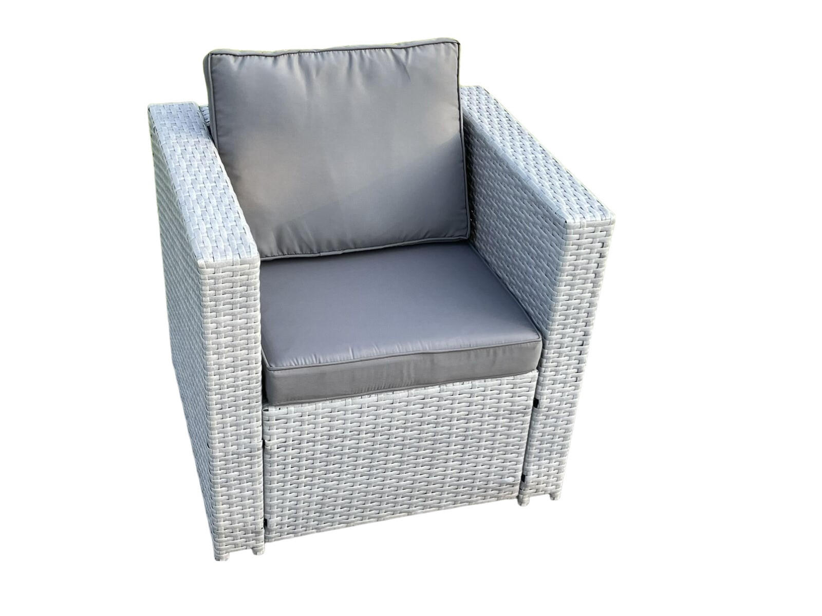 GARTENSESSEL Polyrattan Helles Grau - Hellgrau, Metall (74/66/65cm) - Fimous