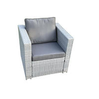 GARTENSESSEL Polyrattan Helles Grau - Hellgrau, Metall (74/66/65cm) - Fimous