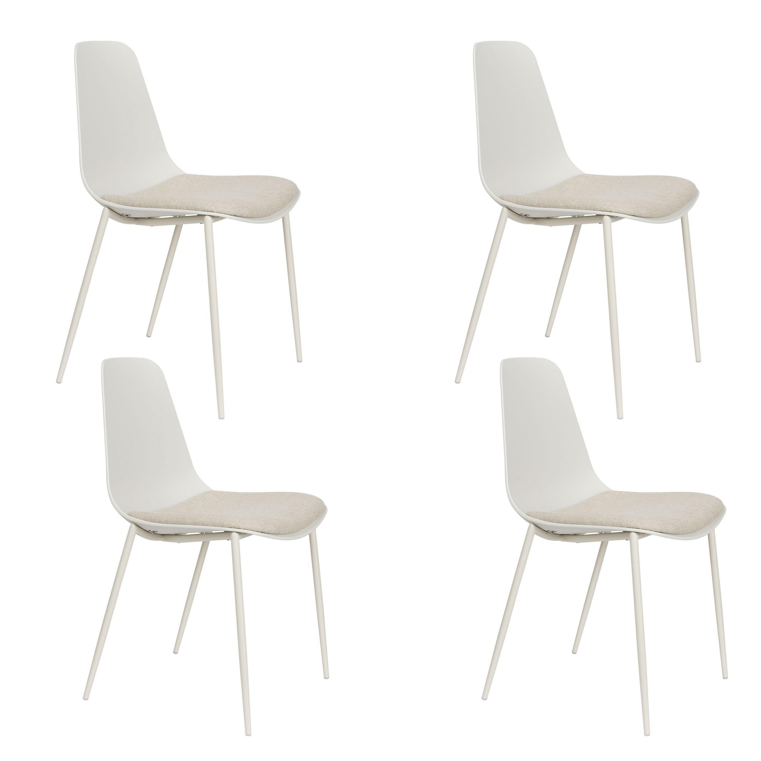 ESSZIMMERSTUHL Jeffrey Weiß - 4 er Set - Weiß, Kunststoff (49/88/48.5cm) - Housecraft Living