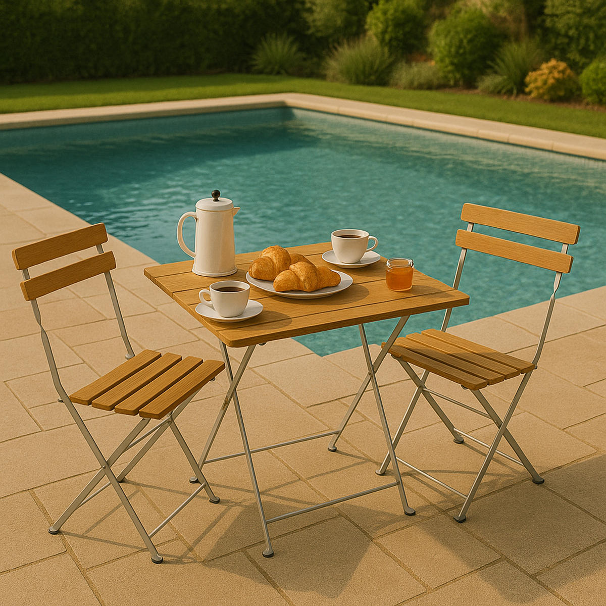 KLAPPTISCH Bad Belzig aus Robinienholz 70x110 cm, Stahlgestell Verzinkt - Braun, Holz (70/110/72cm) - TPFGarden