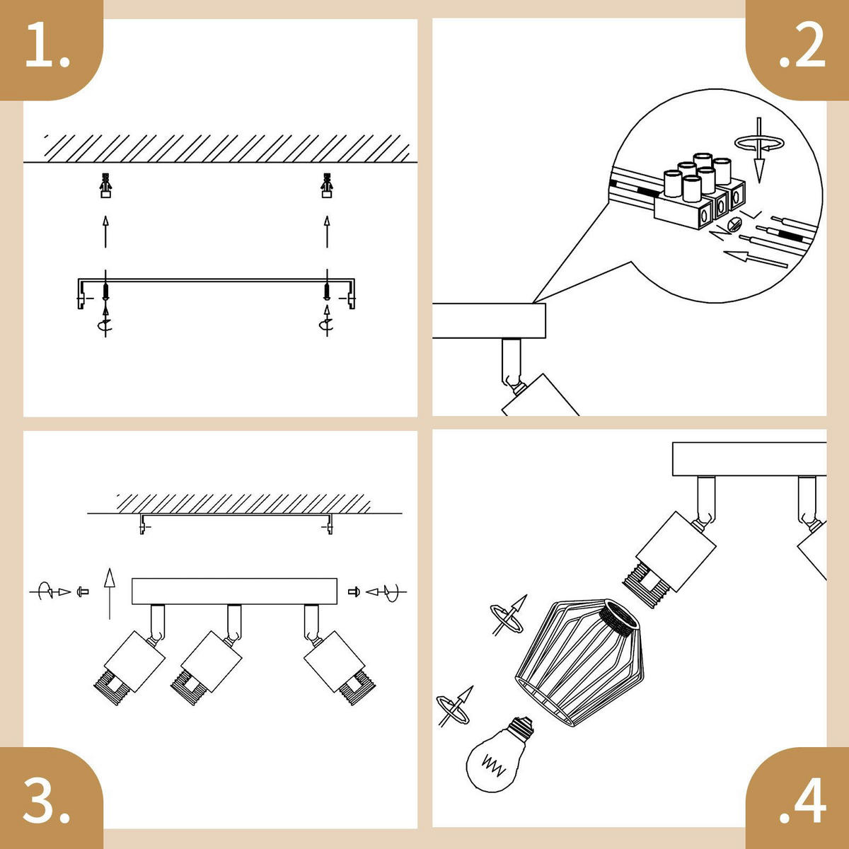 STRAHLER Stella 3-flammig 20/20/10 cm - Schwarz, Metall (20/20/10cm) - Nettlife