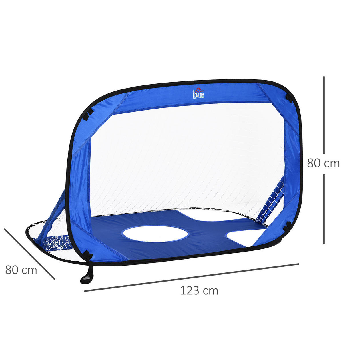 FUSSBALLTOR, Oxford-Gewebe, Blau, 123 x 80 x 80 cm - Blau, Metall (80/123cm) - HOMCOM