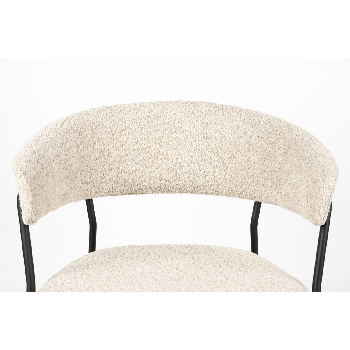 ESSZIMMERSTUHL Zeri Creme/ Schwarz - 2 er Set - Beige/Creme, Metall (59.5/79/51.5cm) - Housecraft Living