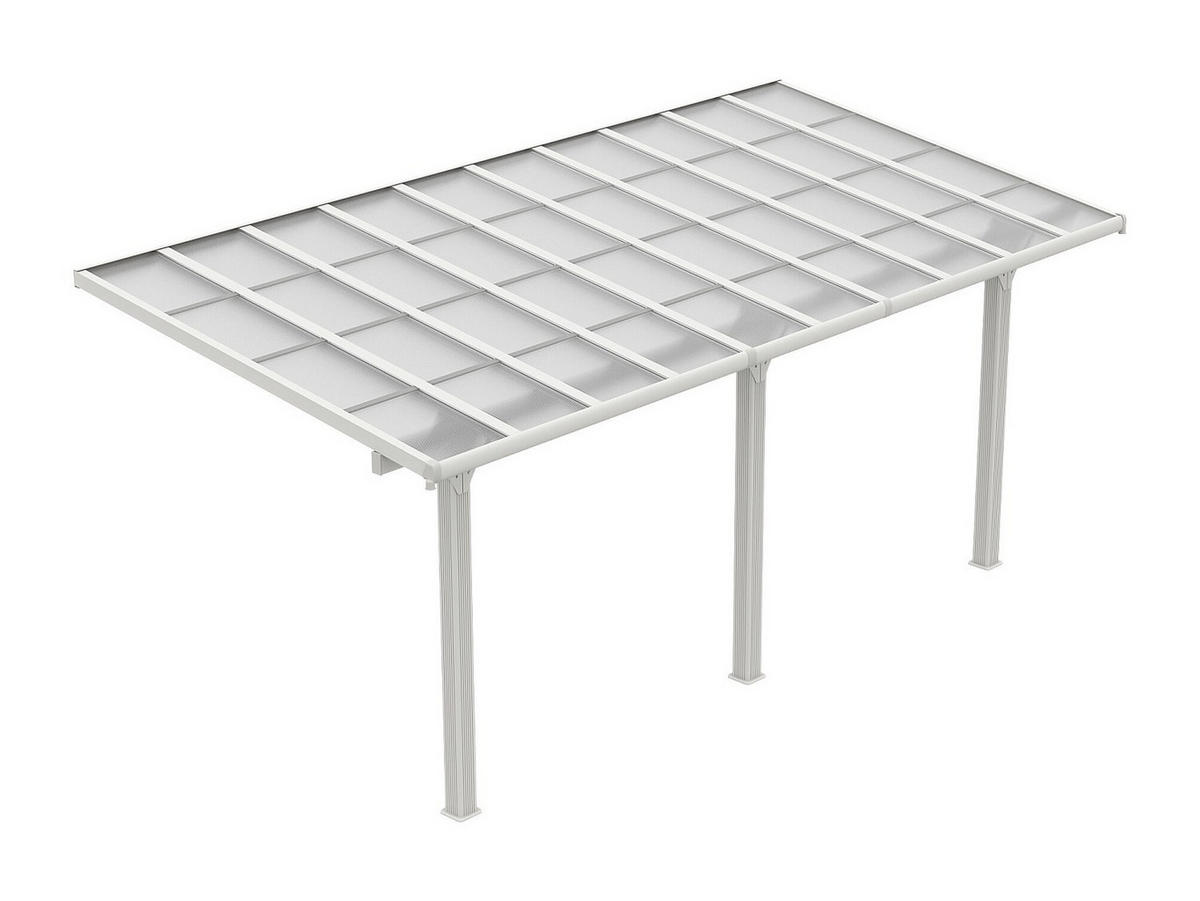 ANLEHNCARPORT - 1 Person - Plastik, Metall - Weiß - - Weiß, Kunststoff/Metall (620/285/310cm) - Vente-Unique