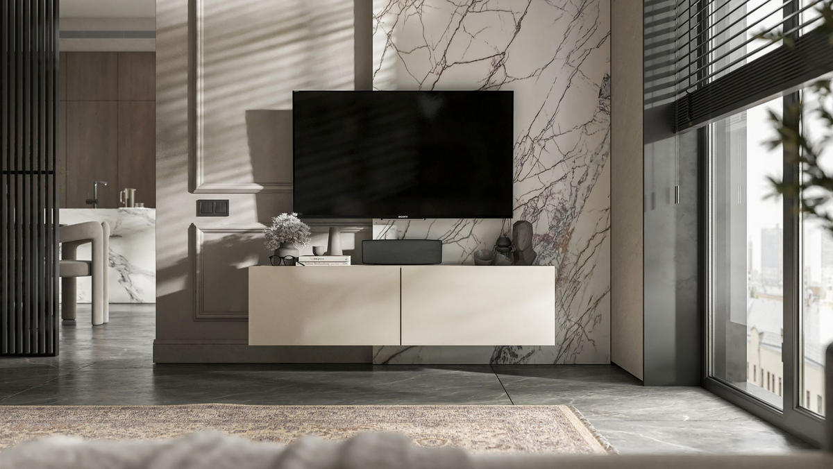 TV-SCHRANK Enjoy Kaschmir matt 120 cm - Kaschmir, Holzwerkstoff (120/30/35cm) - Meble Lindner
