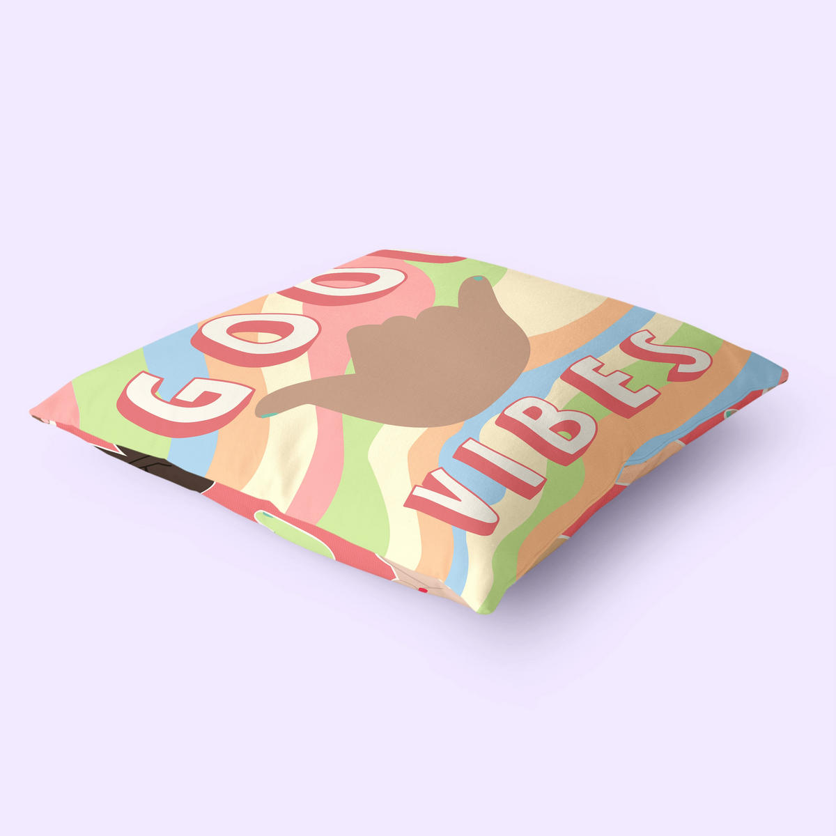 KISSENBEZUG dekorativ good vibes 50x50 cm (2er pack) mehrfarbig - Multicolor, Textil (50/50cm) - Happy Friday