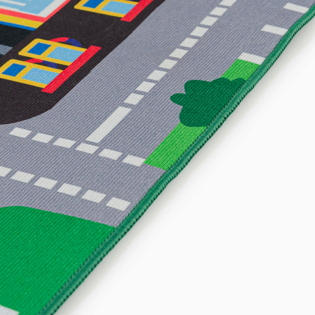 KINDERTEPPICH Bambini Borgo Mazovia 140x200cm Grau Grün Autos Kurzflor - Multicolor, Textil (140/200cm) - Mazovia