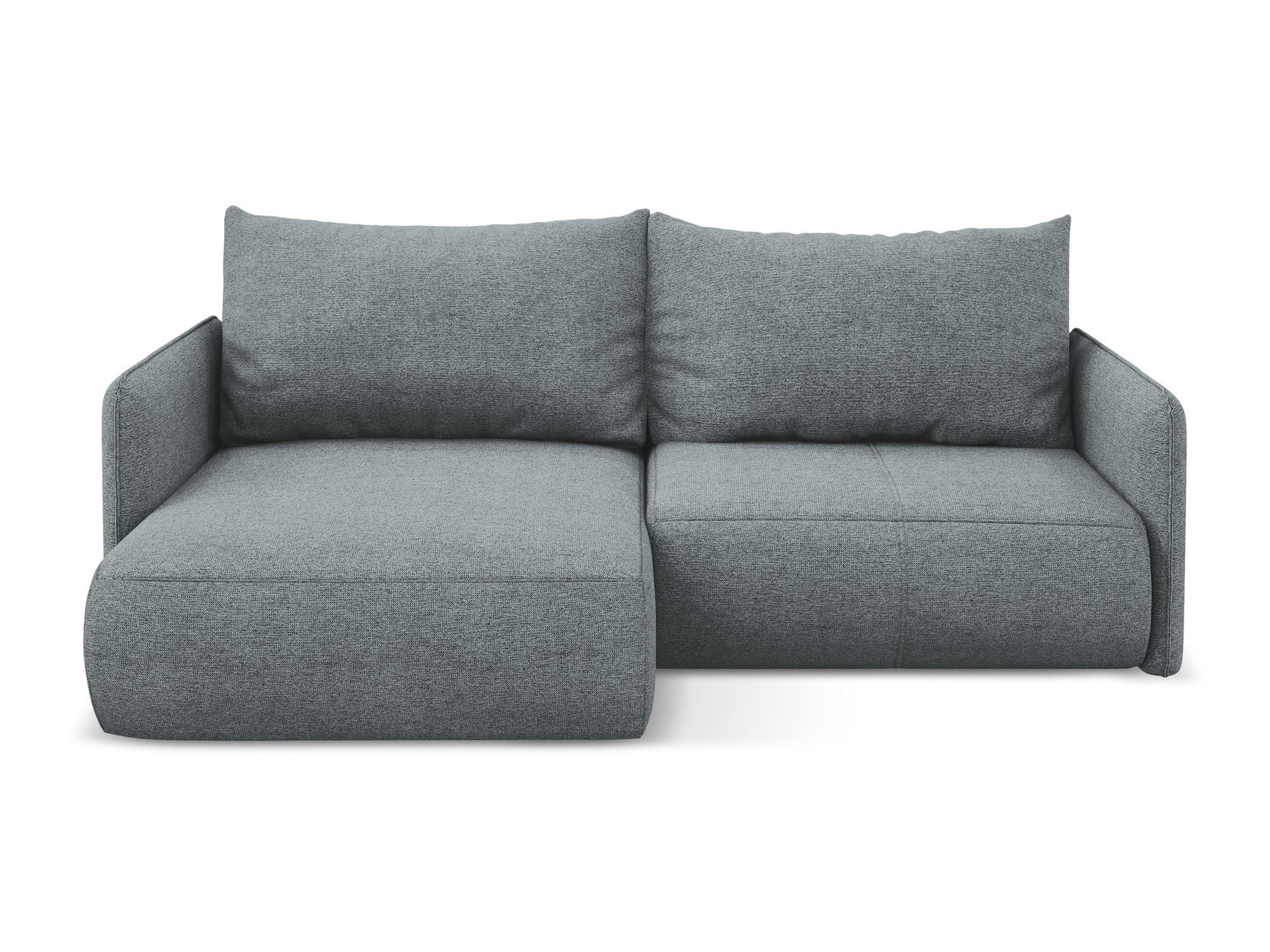 ECKSOFA mit Schlaffunktion Chenille Stoff Blau - Blau/Blaugrau, Kunststoff/Textil (148/207cm) - Makamii