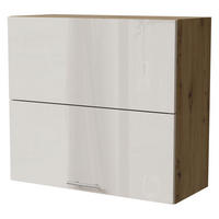 KLAPPHÄNGESCHRANK Brerra W8B/80-AV Eiche Artisan / RAL 9001 creme Hochglanz 80 / 32,5 / 72cm - Creme/Eiche Artisan, Holz/Holzwerkstoff (80/72/32.5cm) - Feldmann-Wohnen