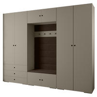 GARDEROBEN-SET 236,7/300/47 - Kaschmir/Schwarz, Holz/Kunststoff (300/236.7/47cm) - Abiks Möbel