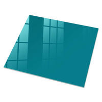 GLASPLATTE 80x60 cm – Kühles Türkis - Gelb, Glas (0.4/80/60cm) - ArtPrintCave