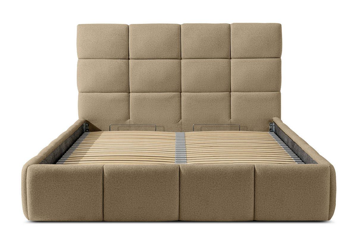 POLSTERBETT ALTOS Bouclé, gelb - Gelb, Holz/Holzwerkstoff (140/200cm) - KONSIMO®
