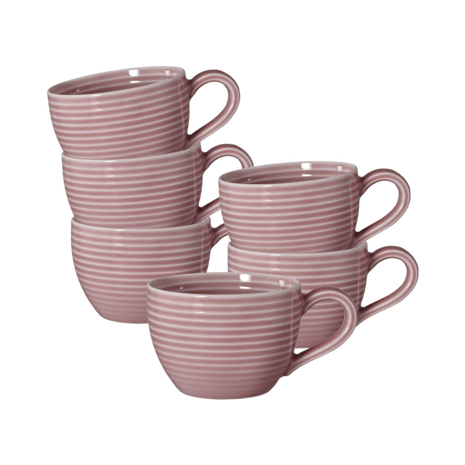 ESPRESSOTASSEN Beat Color Glaze Altrosa 0,11 l 6er Set - Dunkelrosa, Keramik (0.11L) - Seltmann Weiden