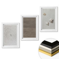 WANDBILDER 3er-Set - 20x30 cm Weißer Rahmen - Natürliche Texturen Holz Stein - Weiß, Kunststoff (20/30cm) - ArtPrintCave